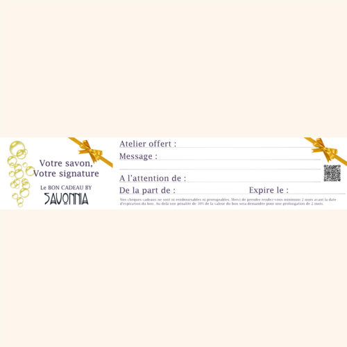 Bon cadeau atelier Savonnia Bergerac